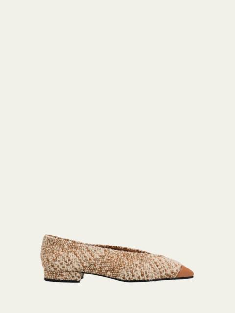 Rebecca Tweed Cap-Toe Ballerina Flats