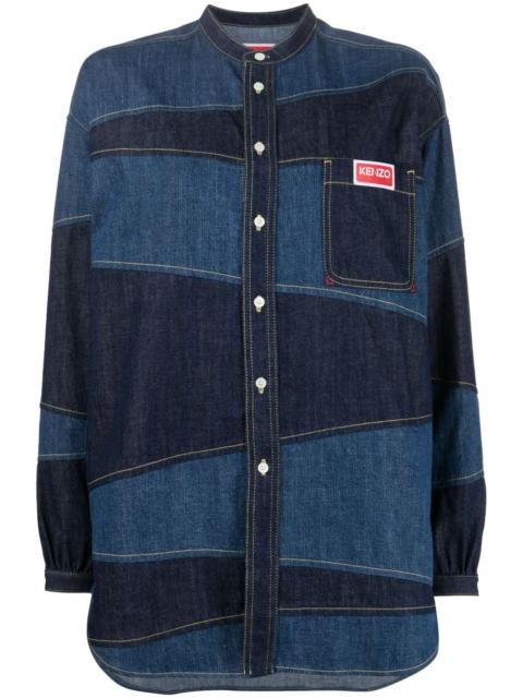 Paris patchwork denim shirt