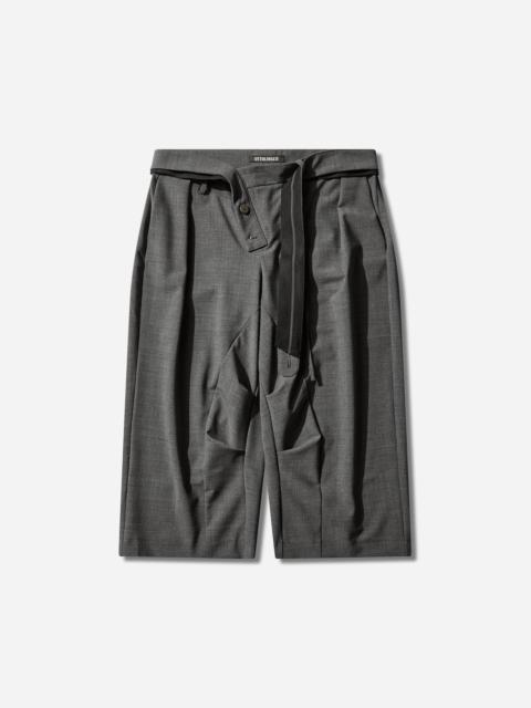 Women's Strapped Baggy Suit Shorts Grey