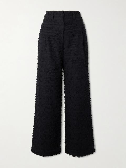 Beatrix Fringed Cotton-twill Wide-leg Pants