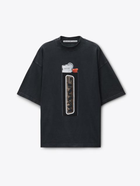Short Sleeve Lighter Graphic Tee in Jersey Oversized