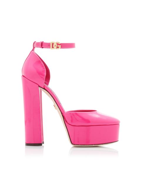Patent Leather Platform Pumps pink