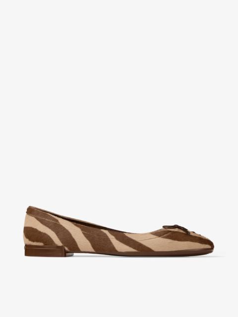 Scarlett Ballerina
Chocolate Zebra Printed Pony Ballerina Flats