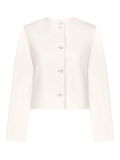 Raho button leather jacket