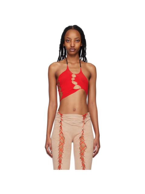 Red Halter Bodysuit