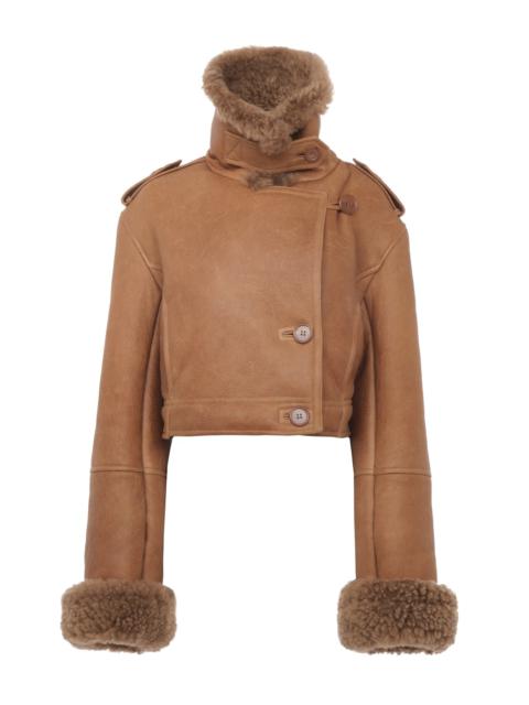 CROPPED BOXY JACKET IN LEATHER