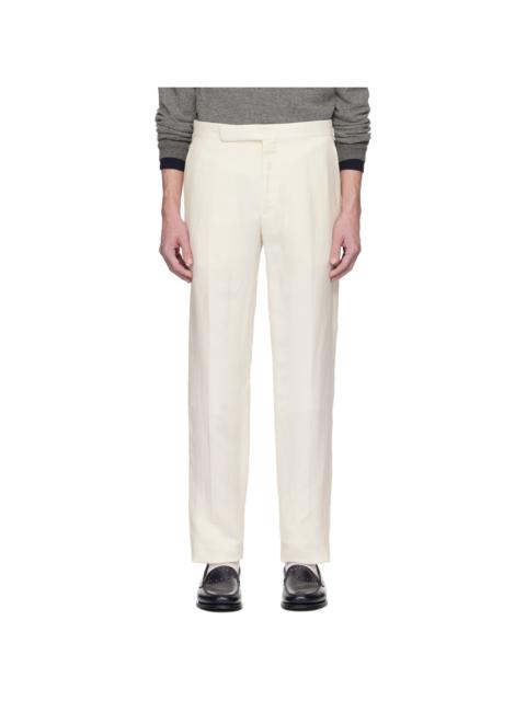 Off-White Gregory Hand-Tailored Silk-Linen Trousers