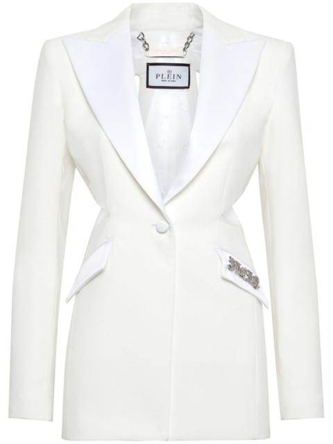 cut-out satin blazer