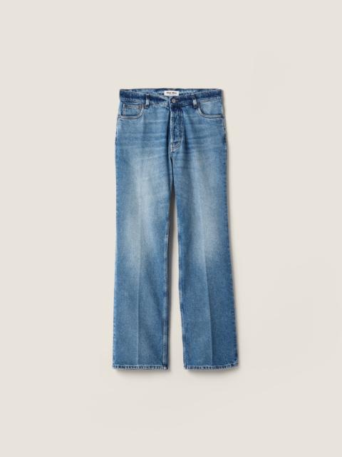 Washed denim jeans