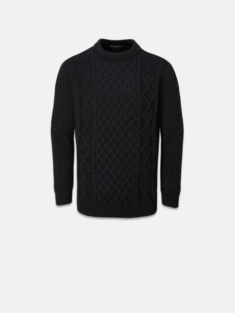 Men's Aran Jumper Black