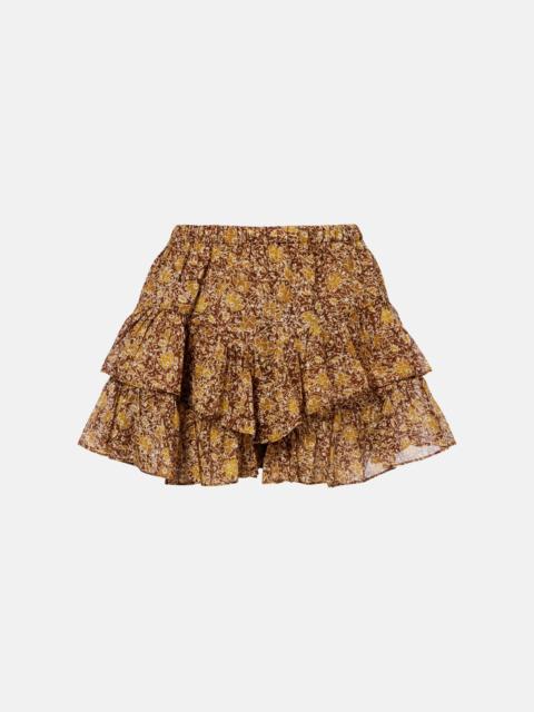 Jocadia floral tiered cotton voile shorts