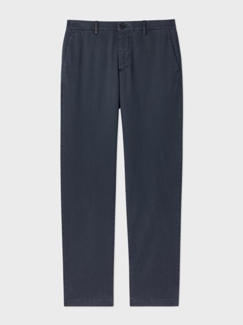 Washed Navy Stretch Cotton-Twill Chinos