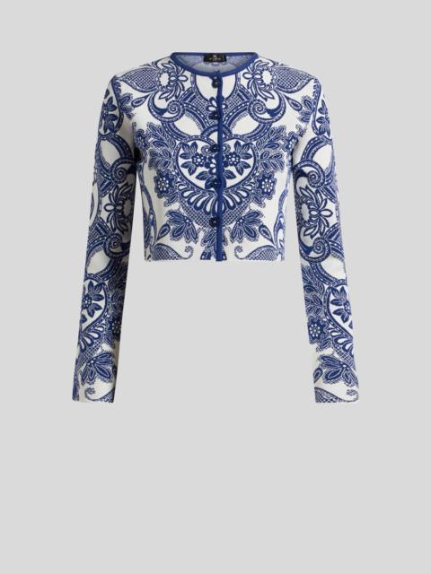 TWO-TONE CROPPED CARDIGAN