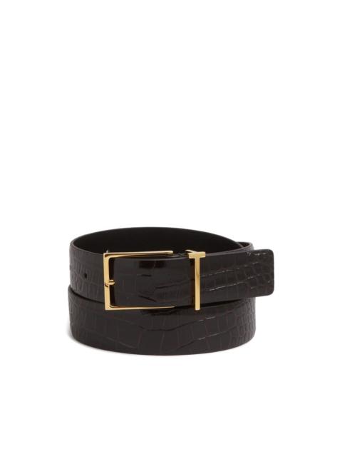 crocodile-effect buckle belt