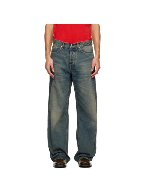 Blue Loose-Fit Criss Jeans