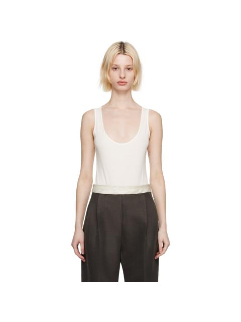 White Scoop Neck Bodysuit