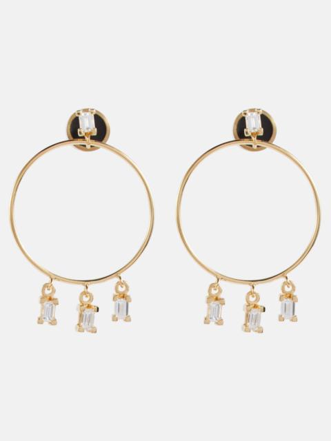 18kt yellow gold hoop earrings with diamonds