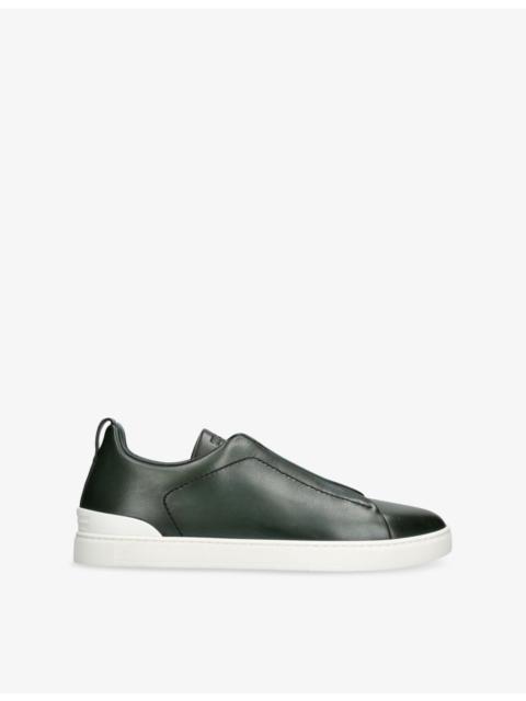 Triple Stitch Leather Low-Top Trainers
