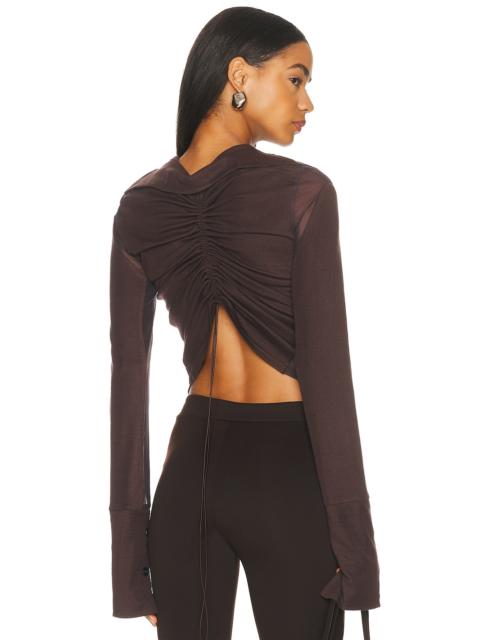 Gathered Back Button Up Top