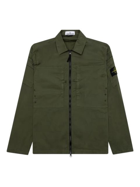 Compass-badge zip-up jacket