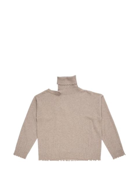 cut-out roll-neck top