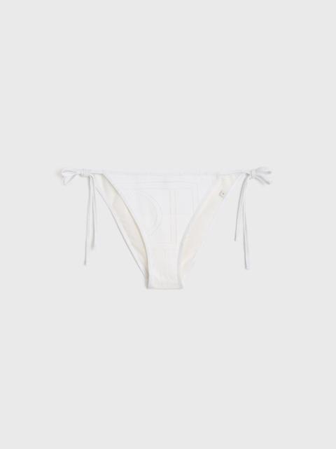 Monogram pointelle bikini bottoms white