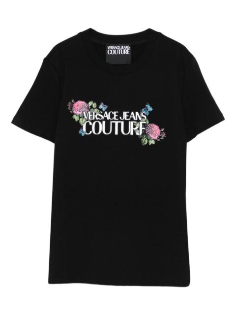 floral-embellishment T-shirt