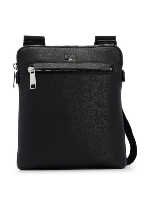 FAUX-LEATHER ENVELOPE BAG WITH LOGO AND SIGNATURE STRIPE