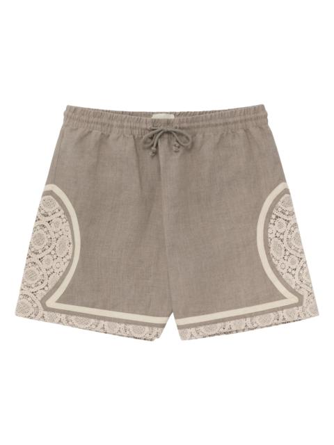Aime Leon Dore Lace Linen Basketball Short Grey