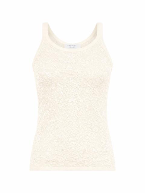 Cyrinne Lace Knit Tank Top in Off White Merino Wool