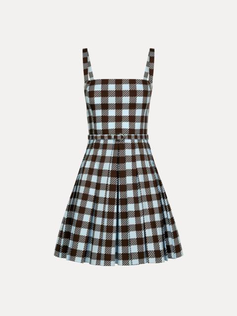 GINGHAM COTTON POPLIN SLEEVELESS DRESS