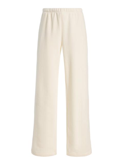 Oversized Cotton-Modal Wide-Leg Sweatpants ivory