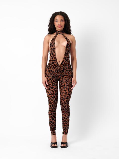 BARE JUMPSUIT CHESTNUT LEOPARD PRINT