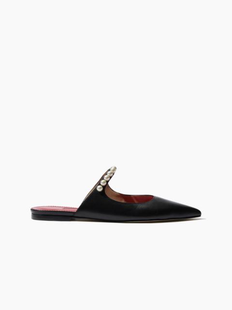 Flat Mule with Pearl-Embellishment