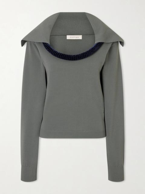 Caicos Velvet-trimmed Jersey Stretch-top