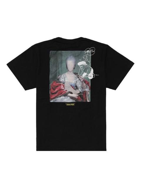 Off-White Back Photo Printing Short Sleeve Loose Fit Black OMAA038E191850051088