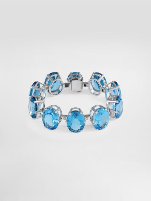 Anna bracelet in 18-carat white gold with topazes and diamonds