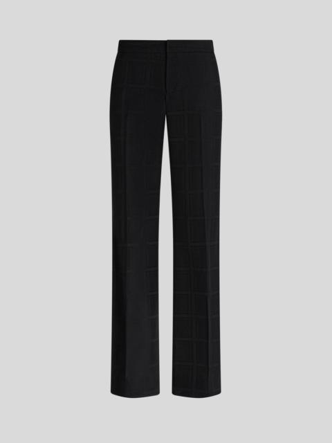 TONAL CHECK WOOL TROUSERS