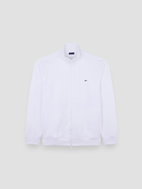 STRETCH FLEECE COTTON ZIP-UP SWEATSHIRT