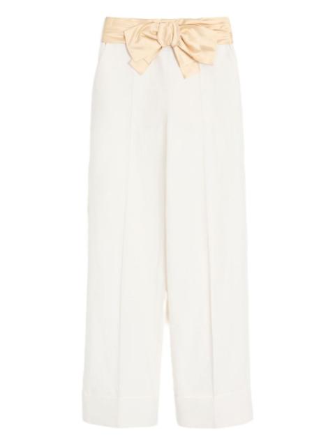 Diagonal linen trousers