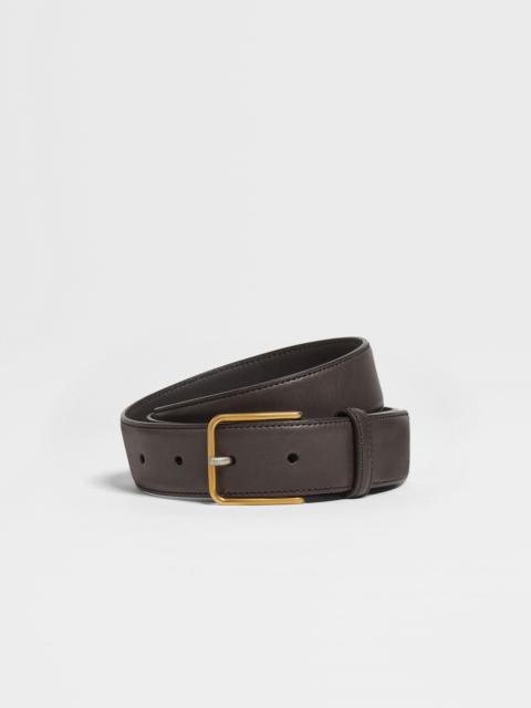 DARK BROWN BOVINE LEATHER BELT