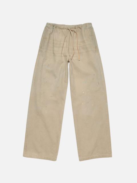 Washed twill trousers - Light beige