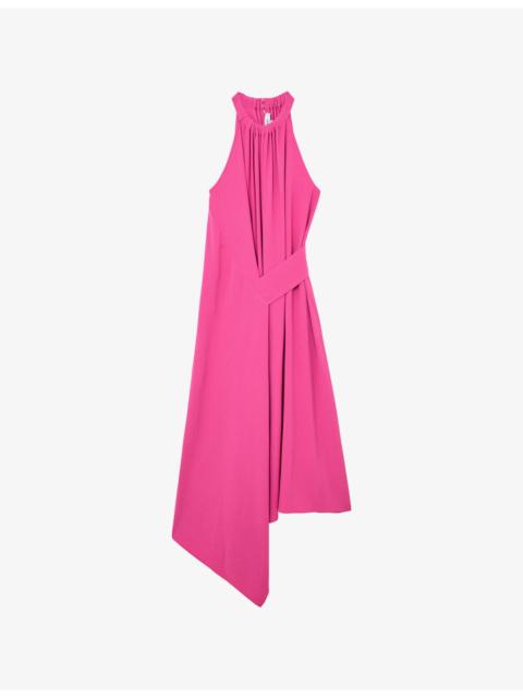 Maeve Drape-Detail Sleeveless Woven Midi Dress