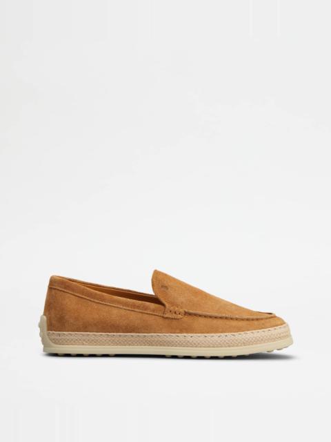 SLIPPER LOAFERS IN SUEDE - BEIGE