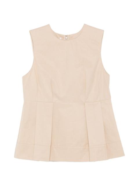 sleeveless pleated blouse