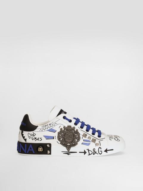 Calfskin Portofino sneakers with patch