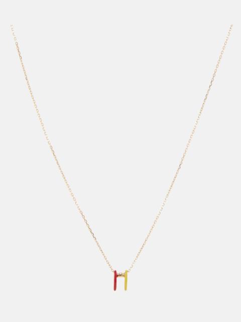 18kt gold necklace with enamel