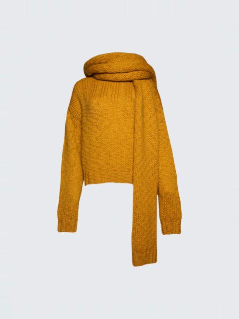 Nuvola Wool Sweater And Scarf Saffron Yellow