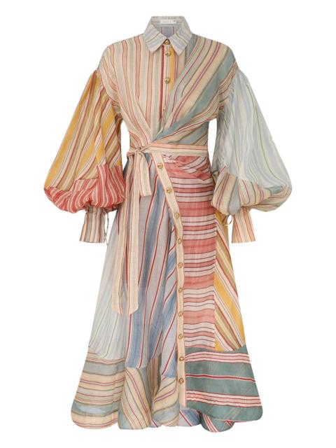 REBELLION STRIPED MIDI DRESS