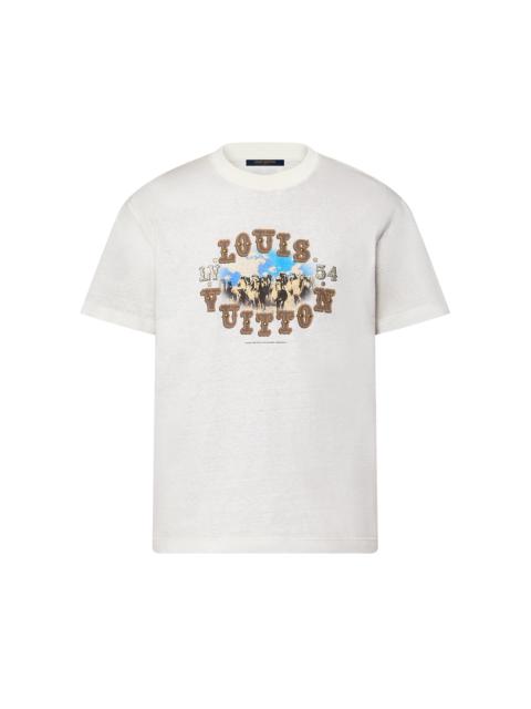 Graphic Cotton And Linen-Blend T-Shirt